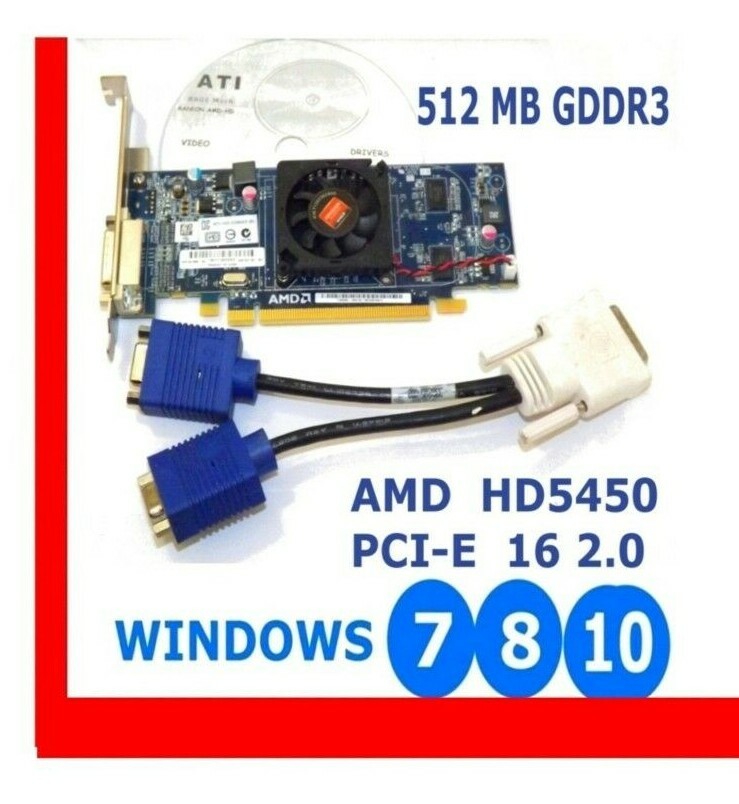 DELL Hi-Profile ✔️  Dual VGA Monitor Video Card. HP Pavilion Elite Envy EMachine