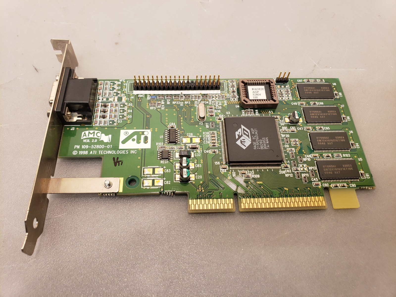 ATI 109-52800-01 8MB VGA Video Graphics Card AGP Slot GPU RAGE2C Tested