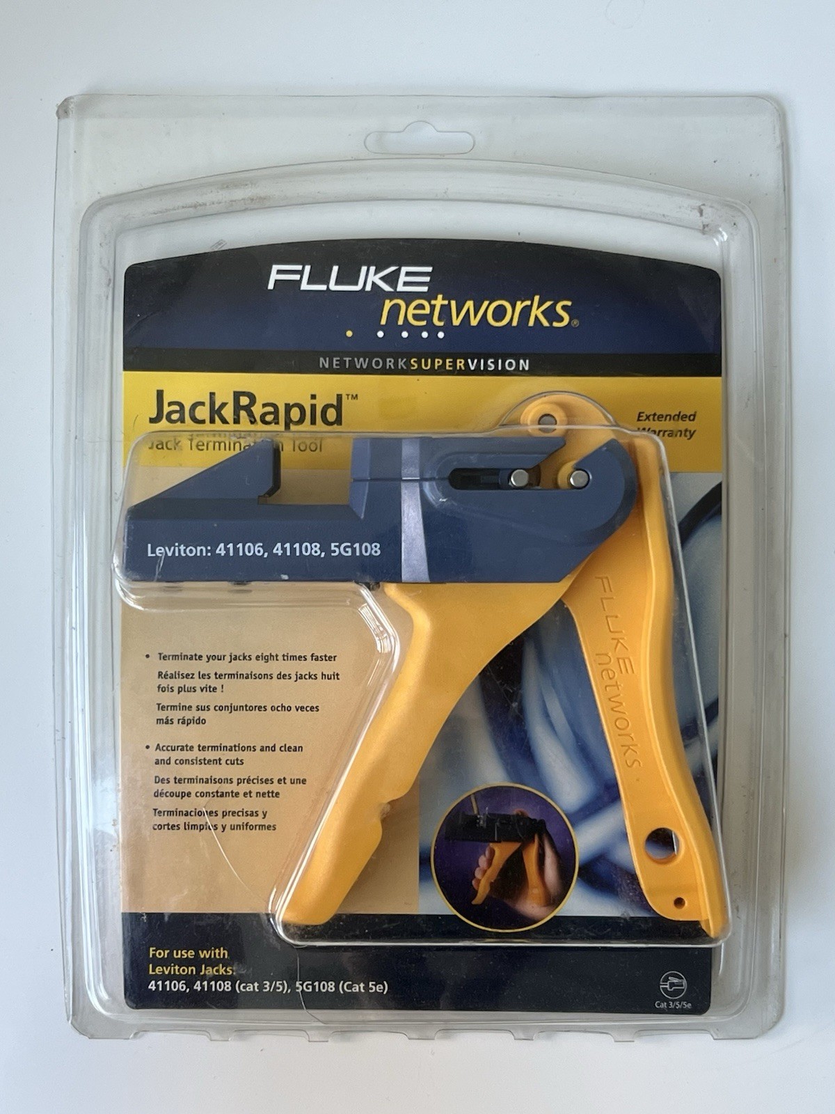 Fluke JackRapid Jack Termination Punch Tool JR-LEV-1 Leviton 41106, 41108, 5G108