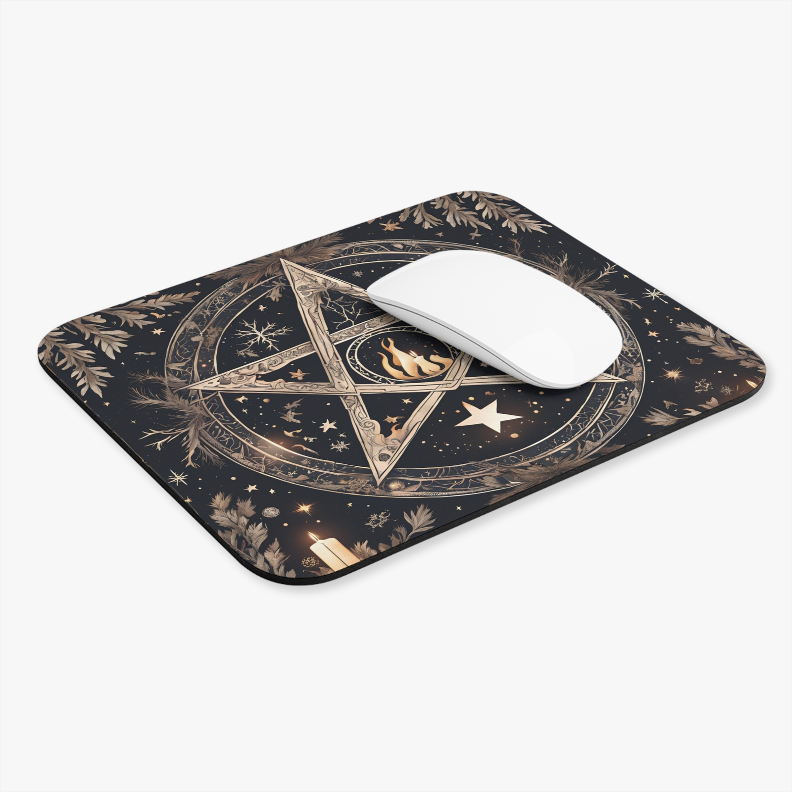 Mystical Pentacle Mouse Pad, Witchy Accessory, Ideal for Pagans, Occult Vibes
