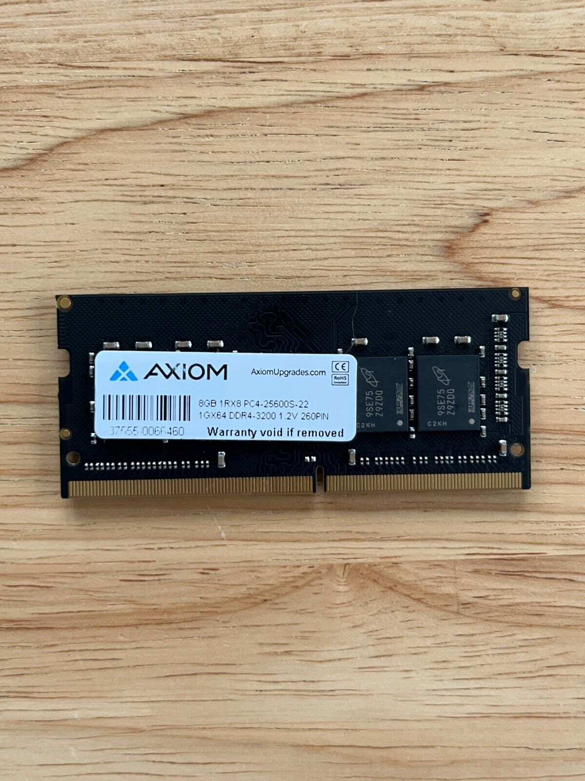 Axiom 8GB 1RX8 PC4-25600S-22 1GX64 DDR4-3200 RAM Memory