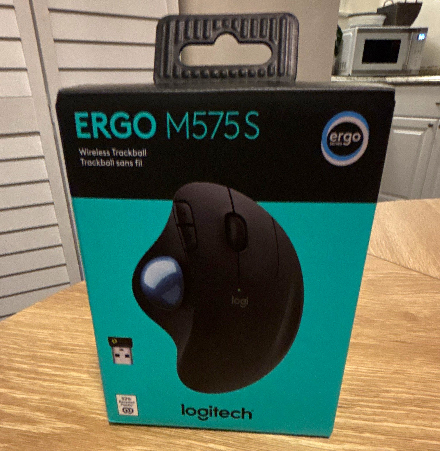Logitech ERGO M575S Wireless Bluetooth Ergonomic Trackball Mouse, Black