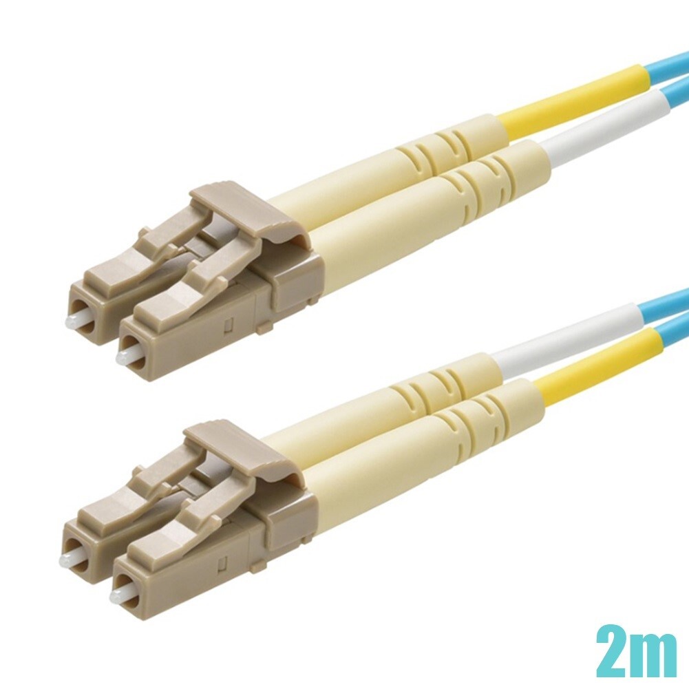 2M LC UPC to LC UPC Fiber Optic OM3 Duplex 50/125 MultiMode Optical Patch Cable