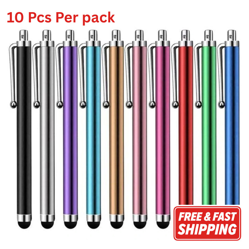 10 Pack Universal Capacitive Stylus Pen for Touch Screen Tablet Phone iPad Metal