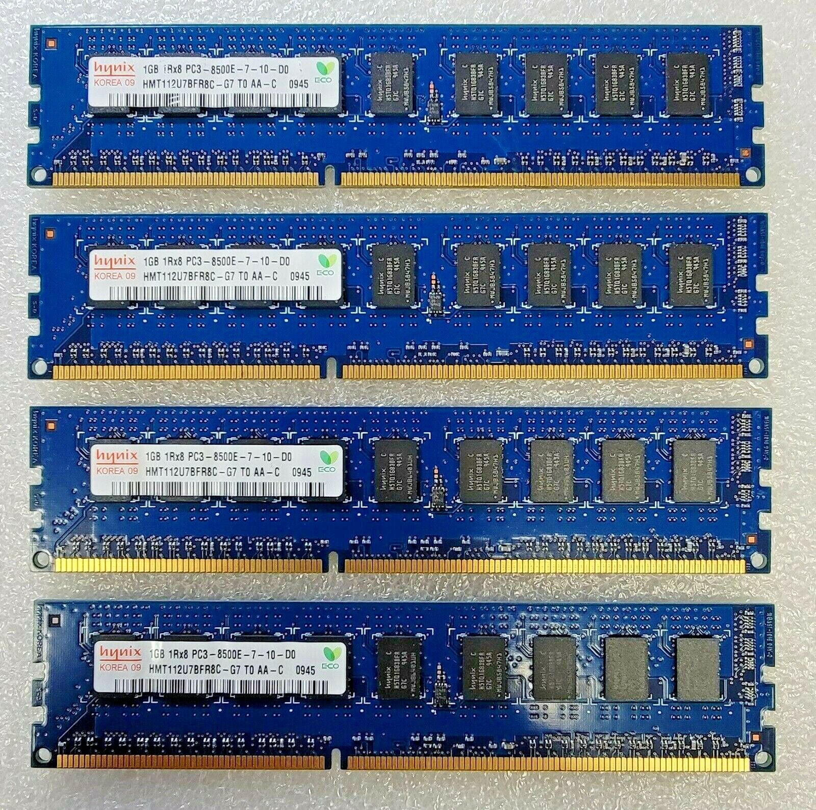 Hynix x4 1GB 1Rx8 HMT112U7BFR8C-G7 PC3 8500E DDR3 ECC Server Memory Ram