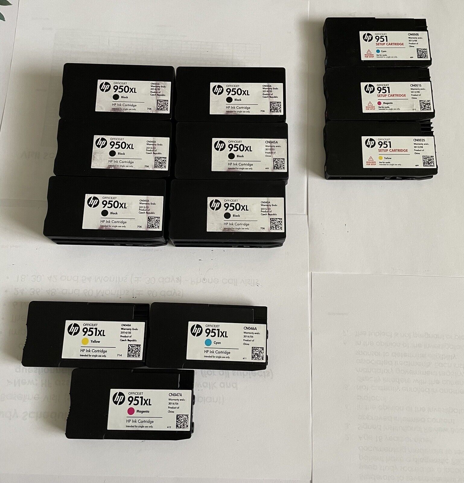 Lot Of 12 HP Empty 951XL and 950XL Virgin Ink Cartridges EMPTY Great for Refills
