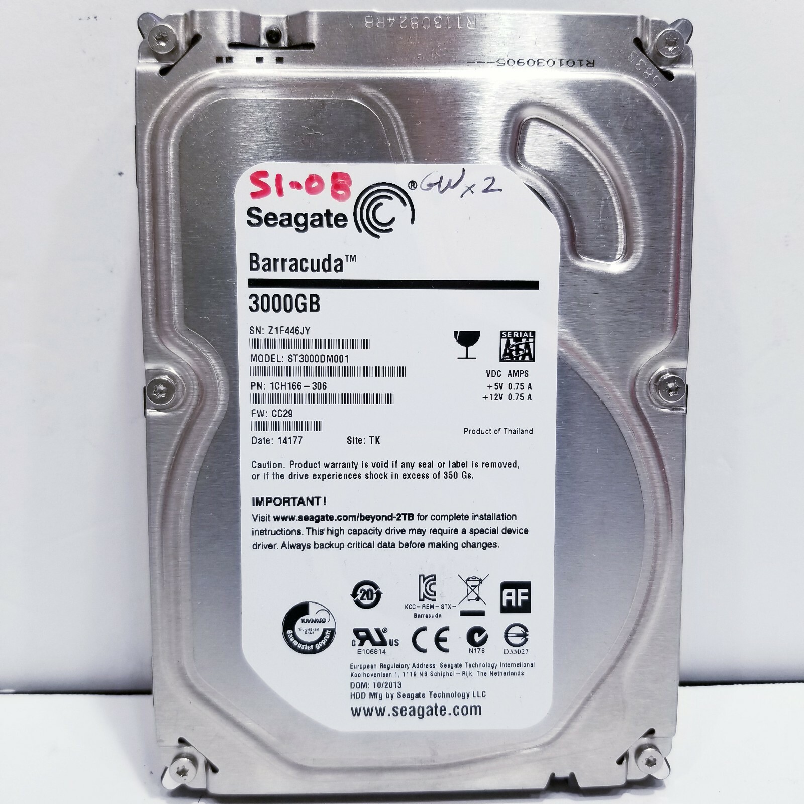 HY] ST3000DM001,  1CH166-306,  CC29,  TK,  Z1F4   SEAGATE SATA 3TB  14177
