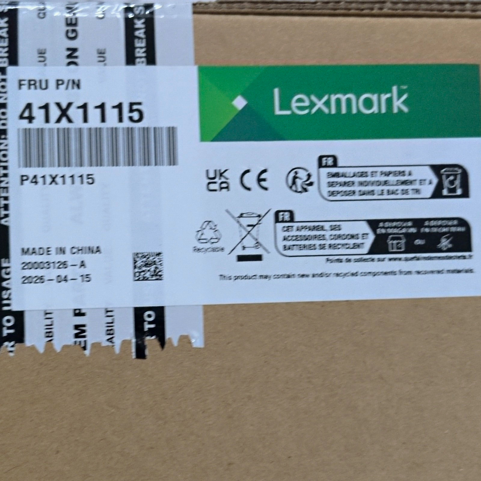 Lexmark 41X1115 FRU P/N Printer Replacement Part for Lexmark Series