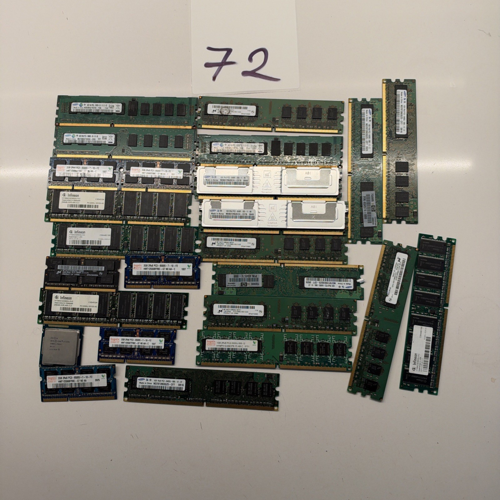 Lot of 23 PC3-12800U UDIMM PC Desktop Memory RAM Mixed Brands Samsung Hynix