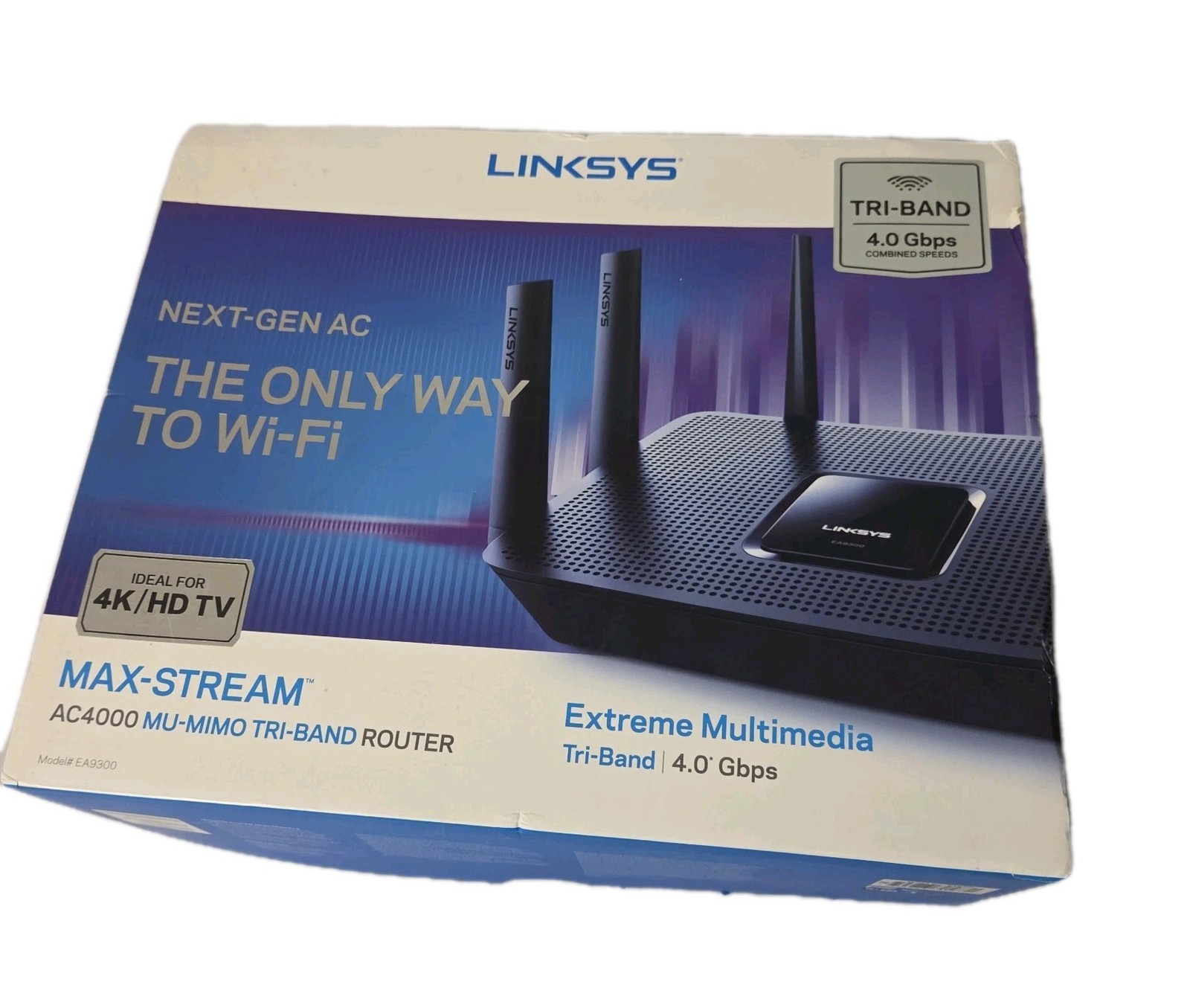 Linksys Max-Stream AC4000 Tri-Band WiFi Router (EA9300) IN BOX