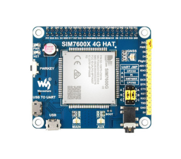 SIM7600G-H 4G HAT Global Version 4G/3G/2G/GSM/GPRS/GNSS HAT for Raspberry Pi 