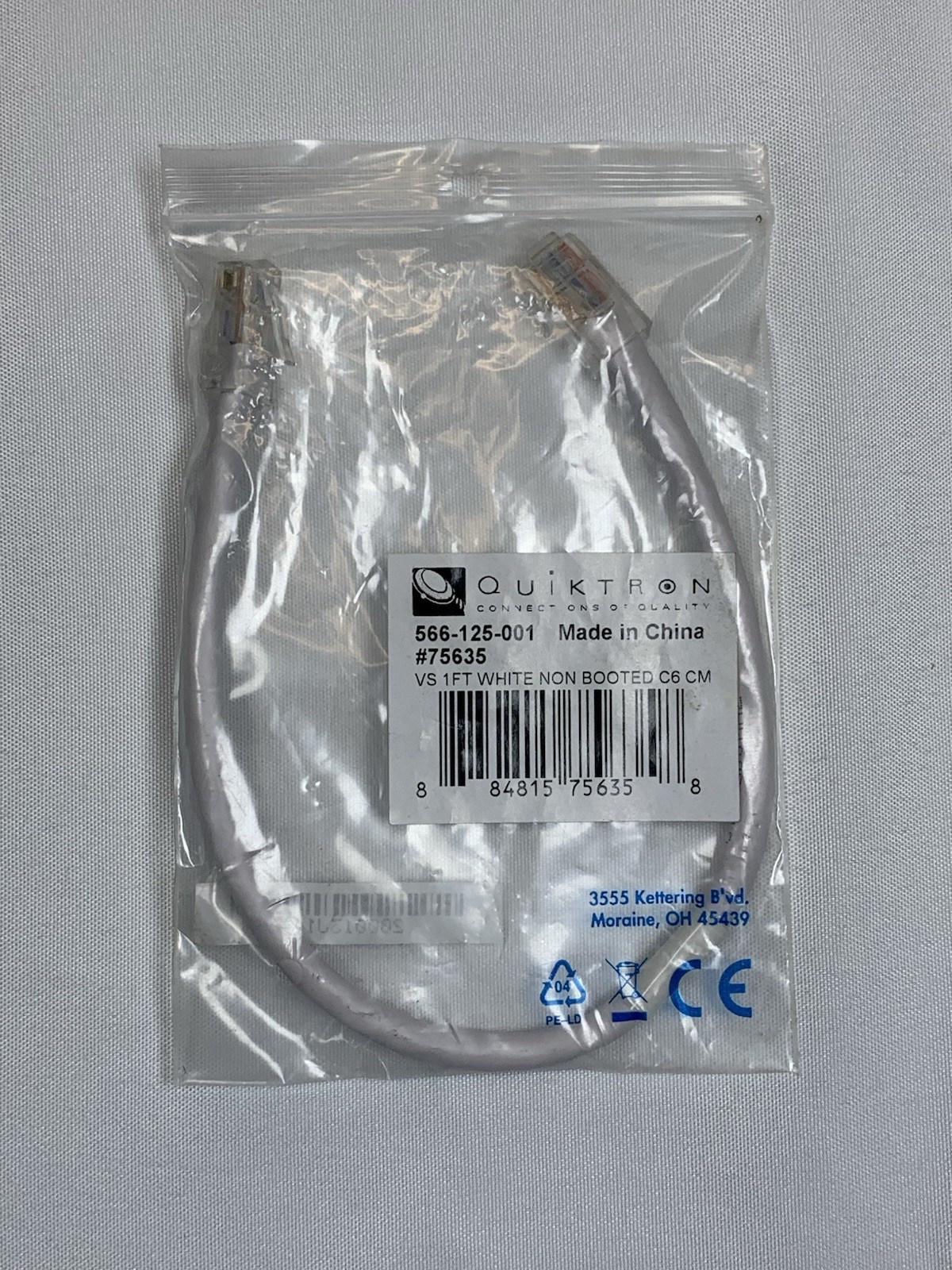 10 Pcs. Cat6 Patch Cord 1' Foot Ethernet Network Cable in White Legrand Quiktron