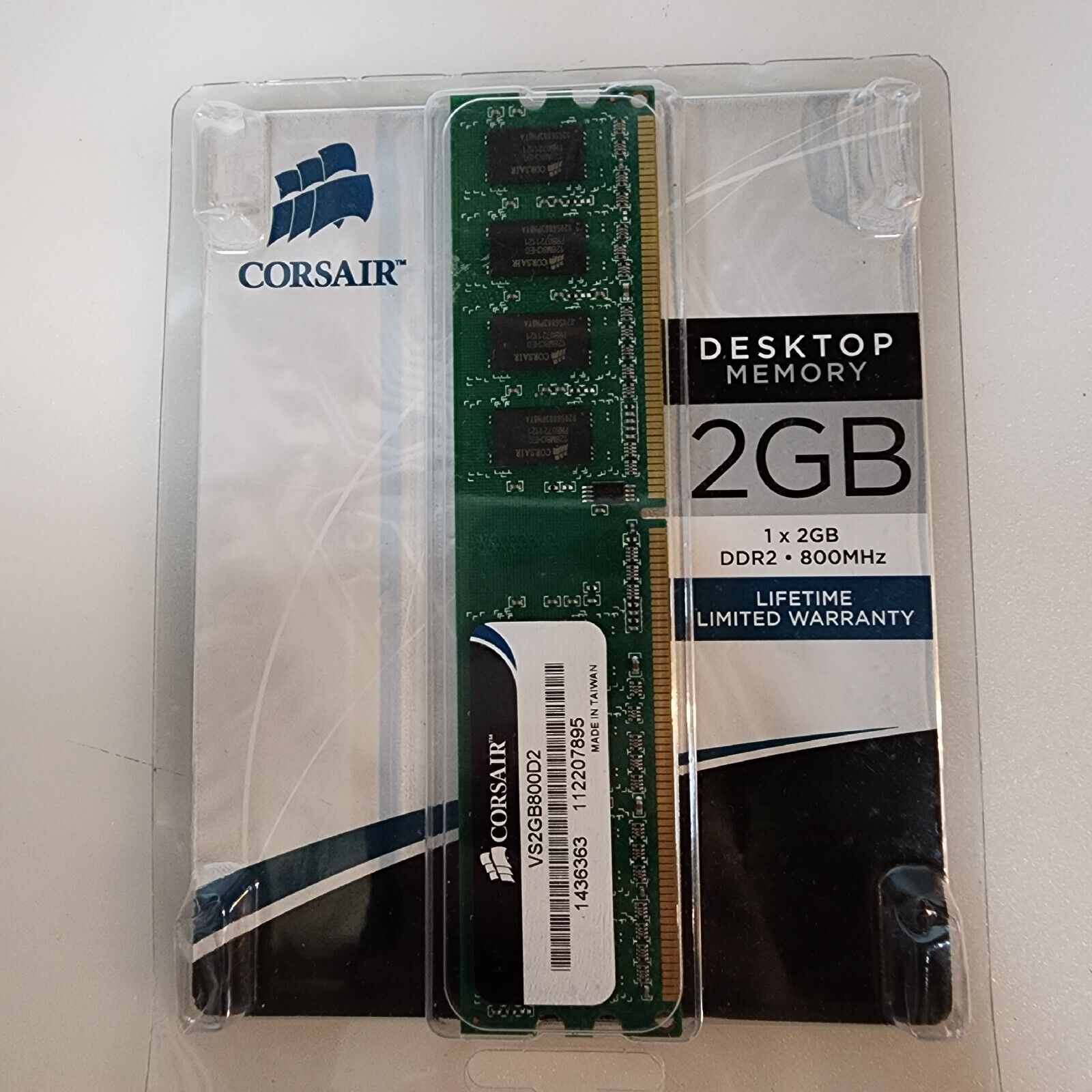 Corsair 2GB DDR 800 MHz Desktop Memory VS2GB800D2 New