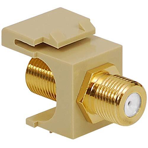 ICC F-Type Modular Jack in HD Style, 2 GHz Gold Plated, Ivory