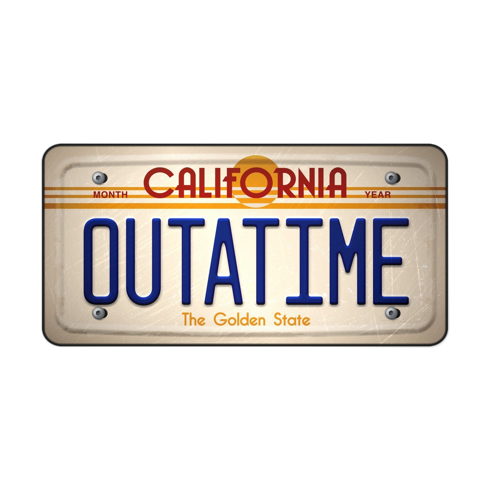 OUTATIME License Plate Desk Mat, California Style XL Mousepad, 80s Movie Fan