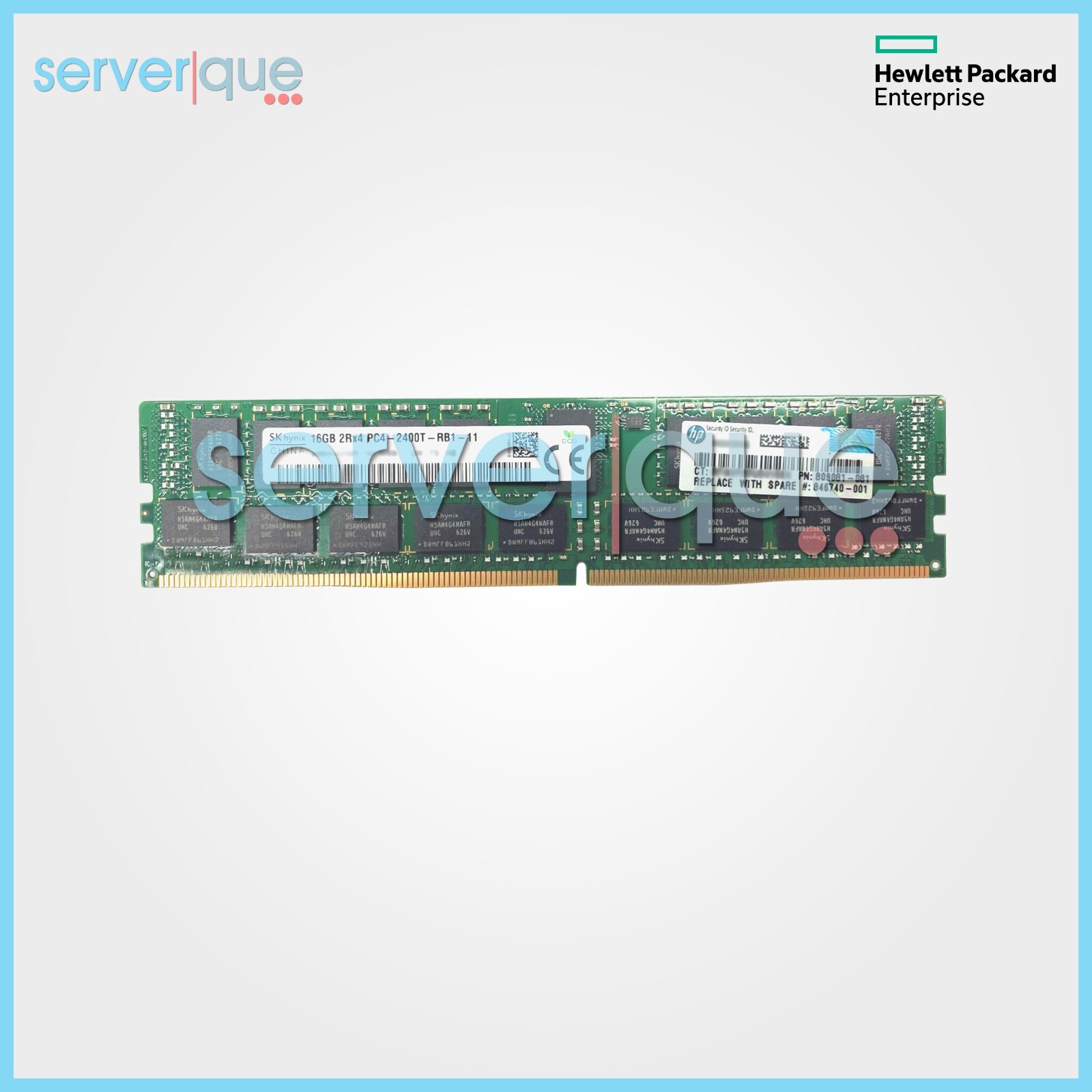 836220-B21 HP 16GB 2 RX4 2400MHZ PC4-19200 CAS-17  REG RAM 809081-081 846740-001