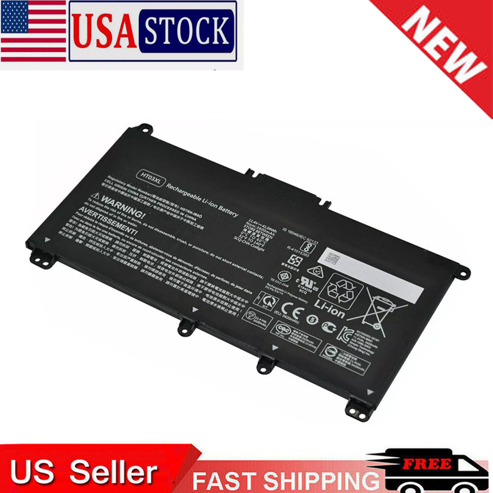 New Replace  Battery HT03XL For HP HSTNN-LB8M L11421-542  L11421-423 TPN-C136