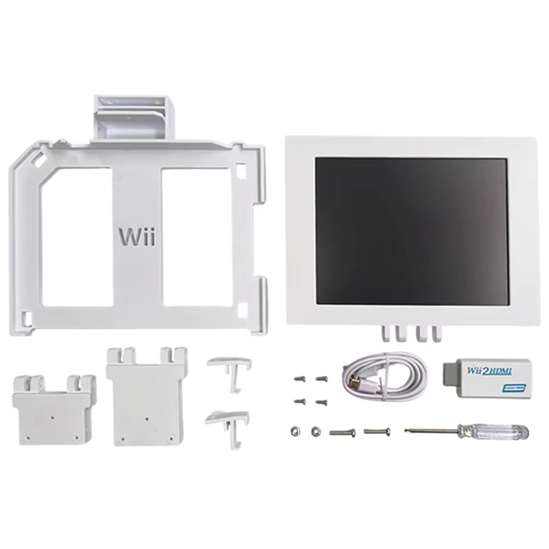 Wii 8" Portable LCD Screen Kit 🎮 w/ HDMI Converter + Speakers + Foldable Stand
