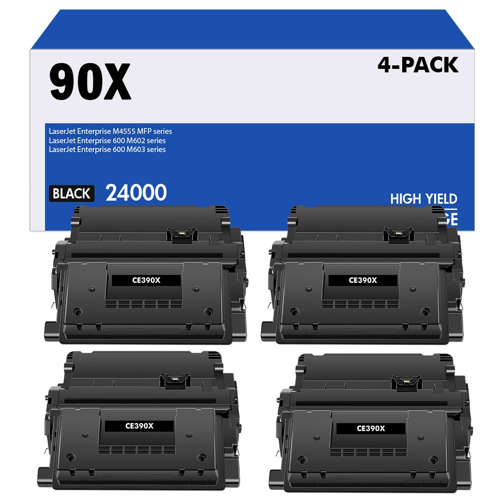 4PK CE390X 90X Toner For HP LaserJet Enterprise 600 M602x M603xh M4555fskm MFP