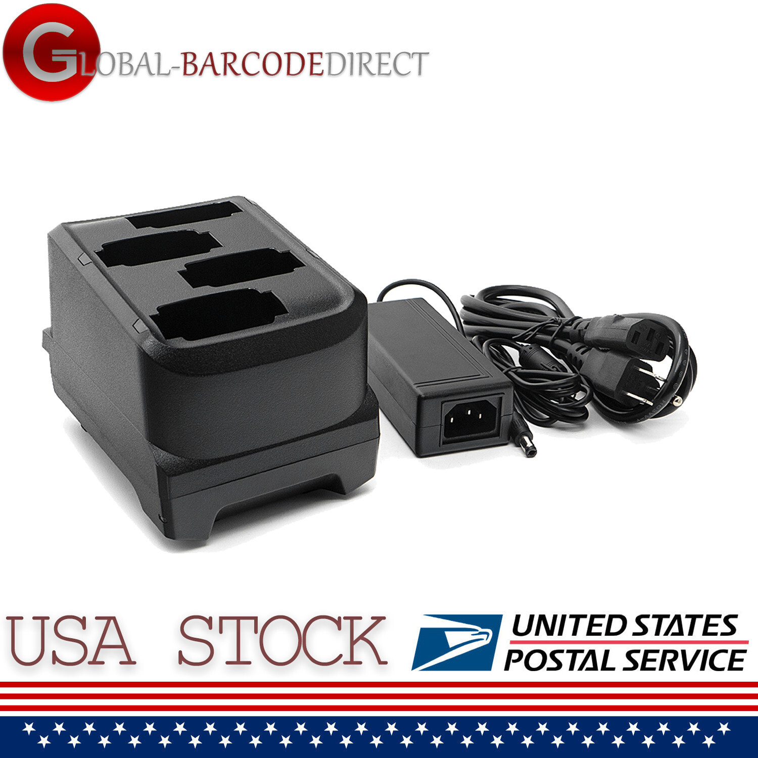 New 4-Bay Battery Charger Cradle Charging Base Kit For Zebra MC9300 MC930B 930P