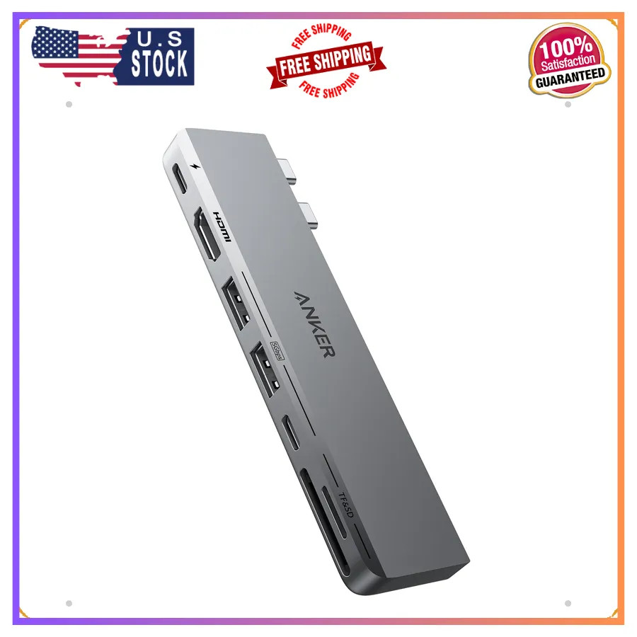 Anker USB-C Hub for MacBook, 7-in-2 Mac Dock with 4K@60Hz HDMI