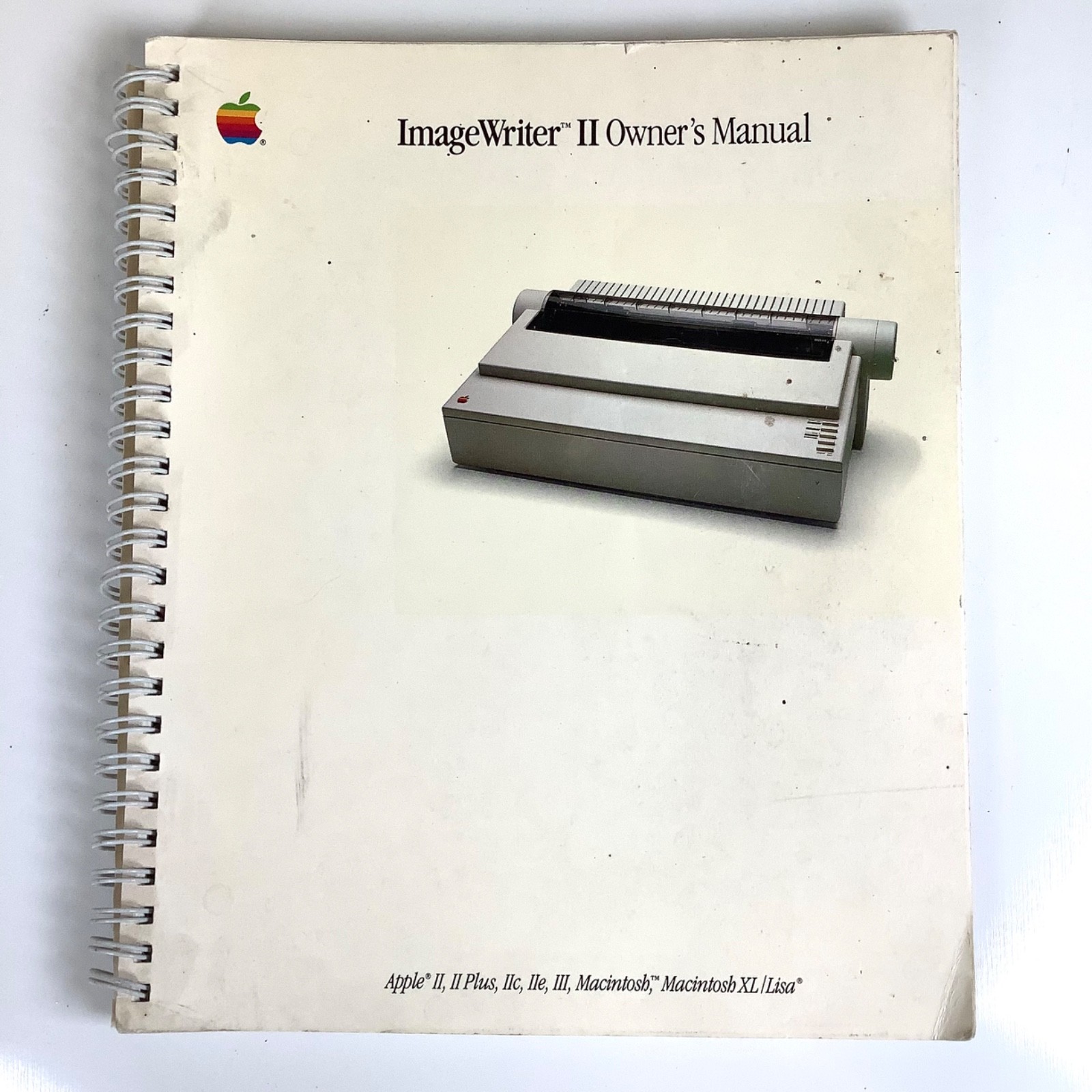 Apple ImageWriter II 2 Owner's Manual Vintage Macintosh Computing Spiral