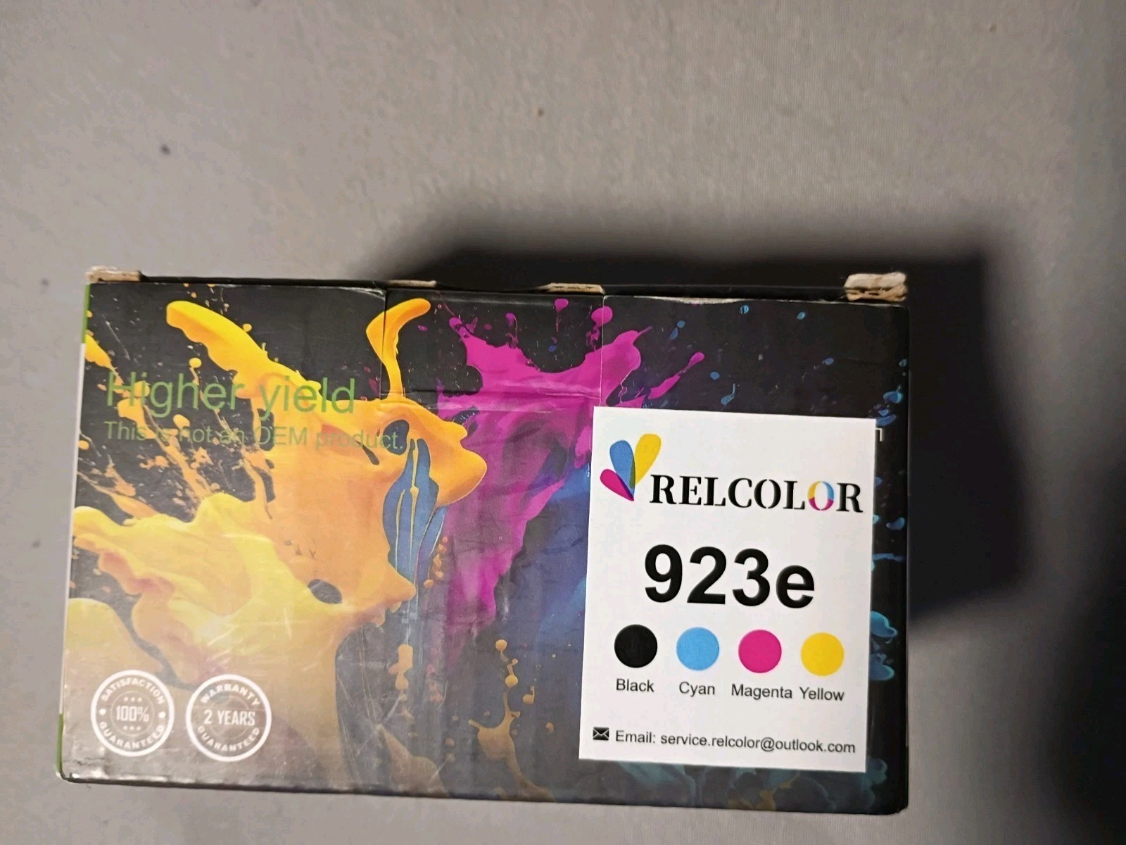 RELCOLOR Compatible 923e Ink Cartridge Set Black Cyan Magenta Yellow