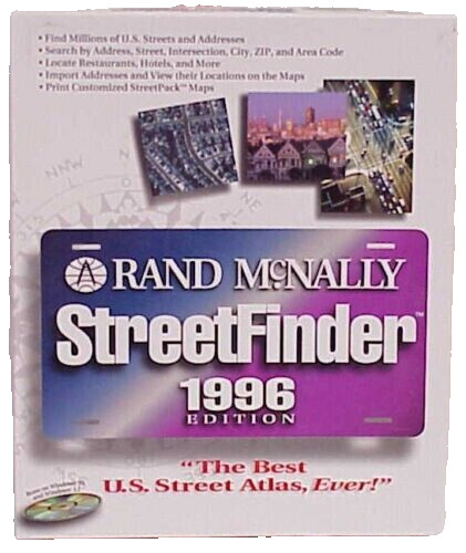 RAND MCNALLY VINTAGE STREETFINDER 1996 EDITION WINDOWS 95 WINDOWS 3.1 BOX ONLY