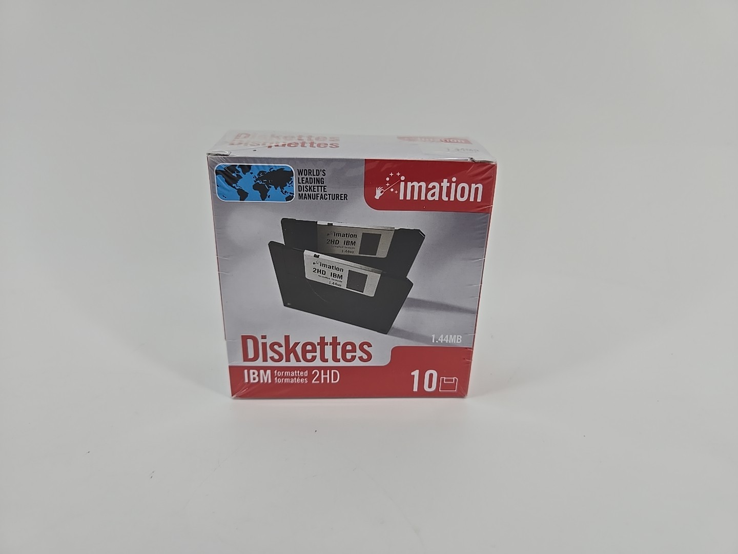 New/Sealed Genuine Imation IBM Formatted 2HD 1.44MB Diskettes (10 Pack)