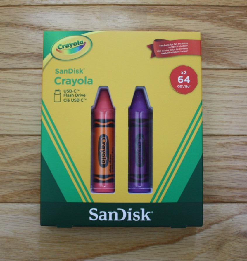 SanDisk Crayola 64GB USB-C Flash Drive 2-pack Mango Tango + Vivid Violet New