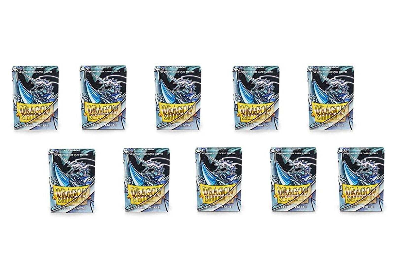 10 Packs Dragon Shield Matte Mini Japanese Clear 60 ct Card Sleeves Display C...