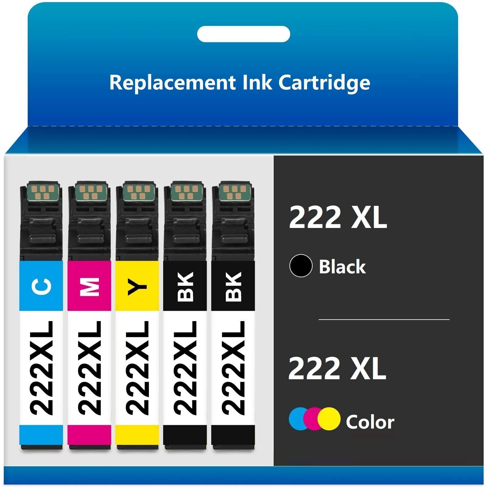 5x T222XL Ink Cartridges for Epson 222 Expression XP-5200 WorkForce WF-2960