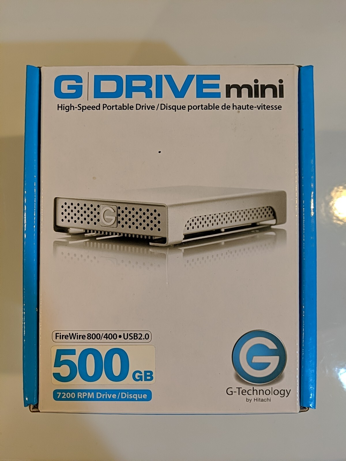 G-Technology G-Drive Mini 500GB 7200rpm HDD in box - NO AC POWER CABLE OR CASE