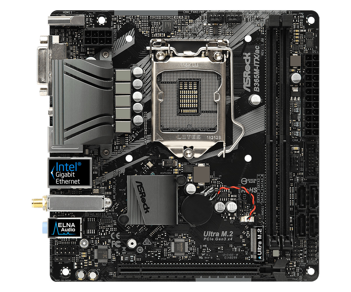 For ASROCK B365M-ITX/ac motherboard LGA1151 DDR4 32G HDMI+DP+DVI M-ITX Tested ok
