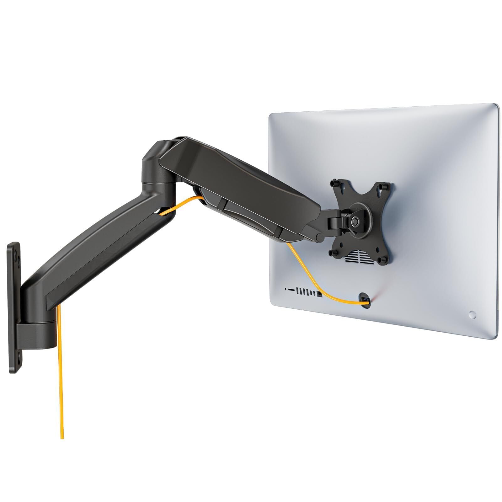 WALI Single Monitor Wall Mount, Gas Spring Monitor Arm for 1 Screen up to 32 ...
