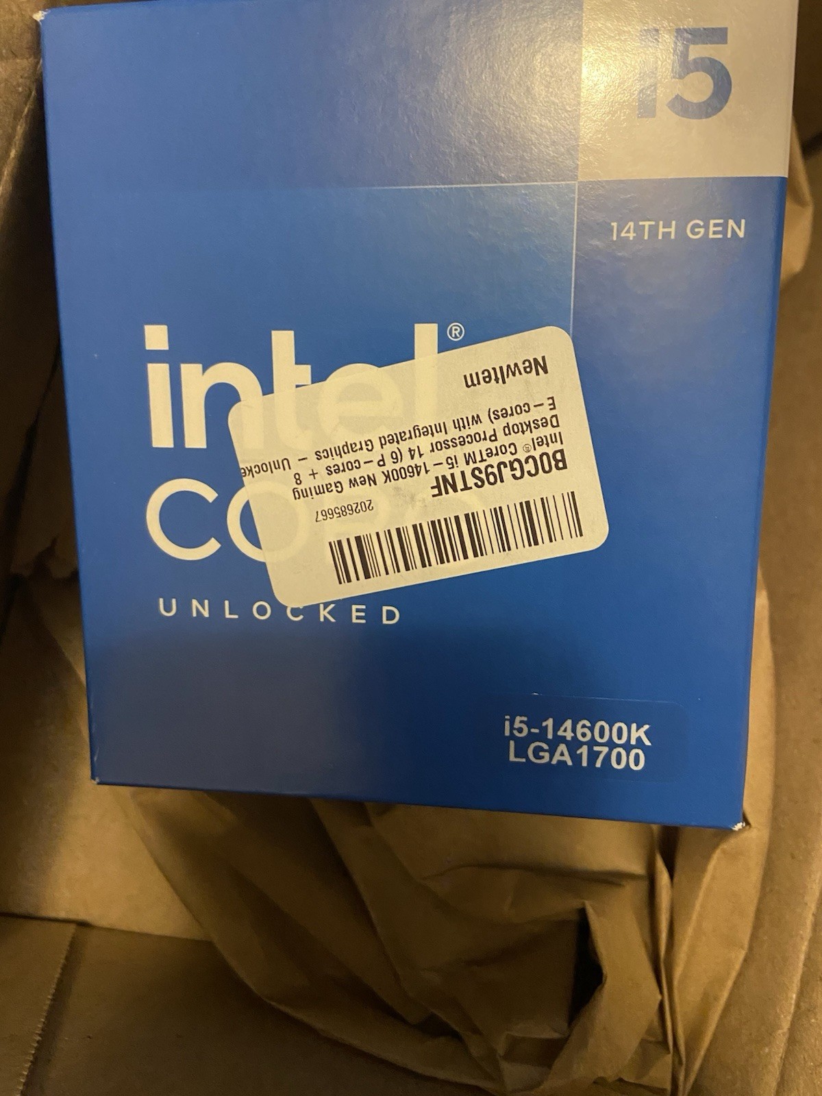 Intel Core I5-14600K 14th Gen 14-Core 20-Thread 4.0GHz