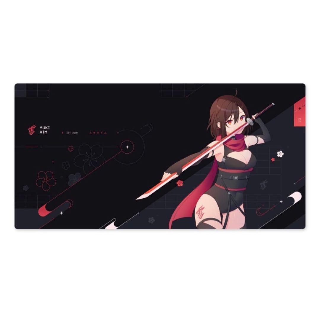 Yuki Aim Gaming Mouse Pad Large Size Katana Design Black Japan Import Desk Mat