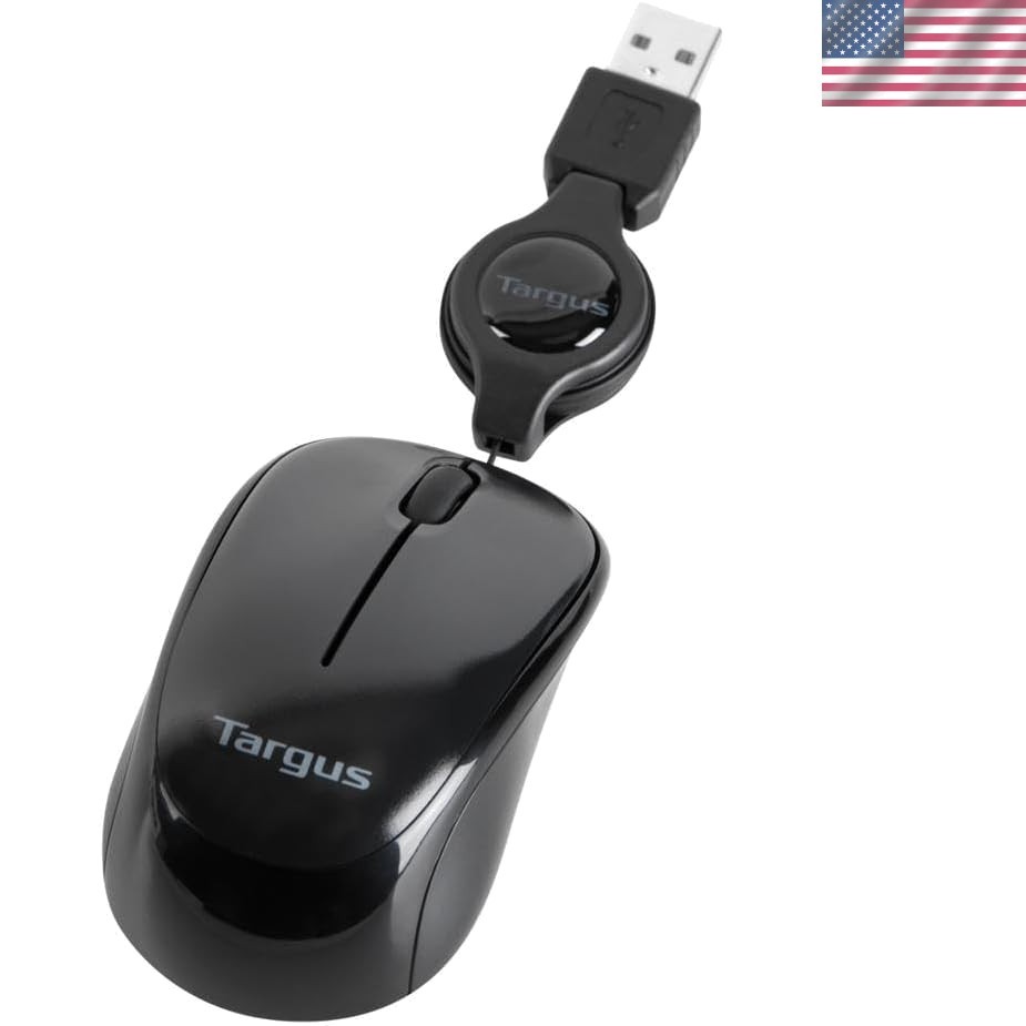Compact Mouse with Blue Trace Technology for Tracking and Retractable 2.5-Foo...