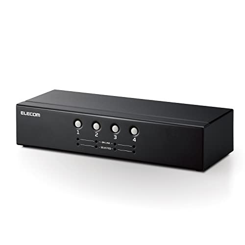 ELECOM PC Switcher VGA Compatible 4-Device Switching Emulation Function