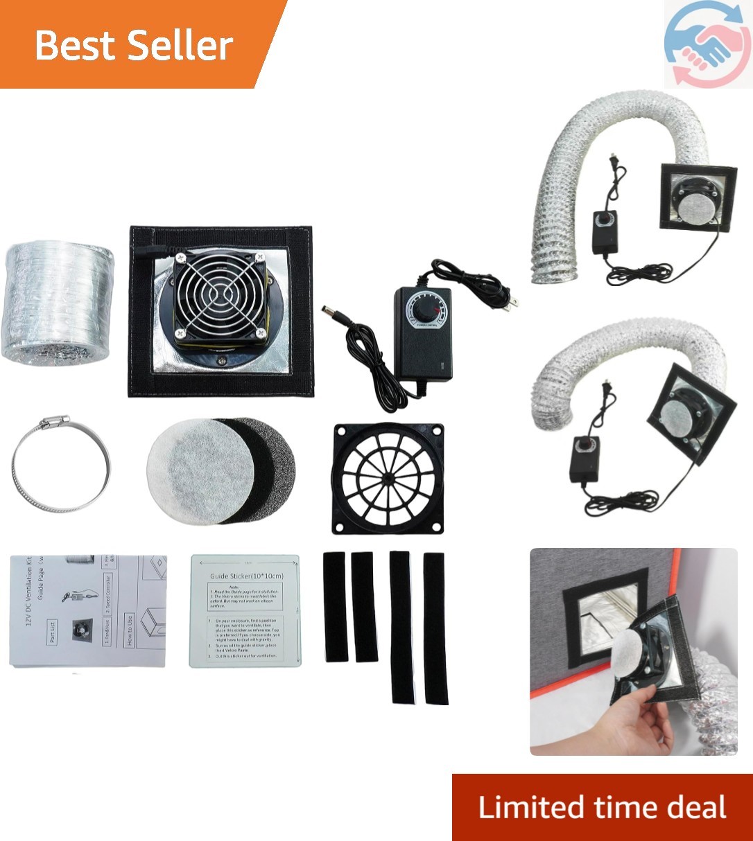 Smart Control 3-Layer Ventilation Filter Fan Kit for 3D Printer Enclosure