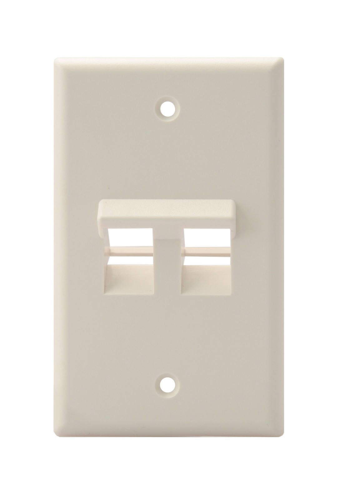 Leviton Angled QuickPort Wallplate 2-Port, Single Gang, 2 Port, Light Almond