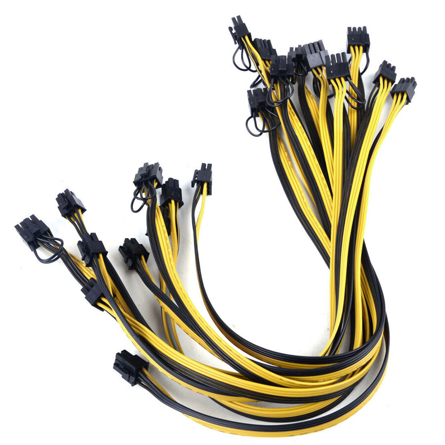 10pcs 20cm Quality 6pin to 8Pin (6+2Pin) PCI-E Cable 18AWG Mining Replacement