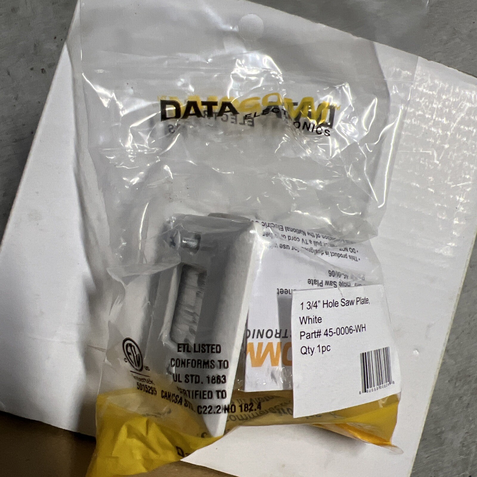 DataComm 45-0006-WH Hole Saw Plate Low-Profile Conceals Component Connections