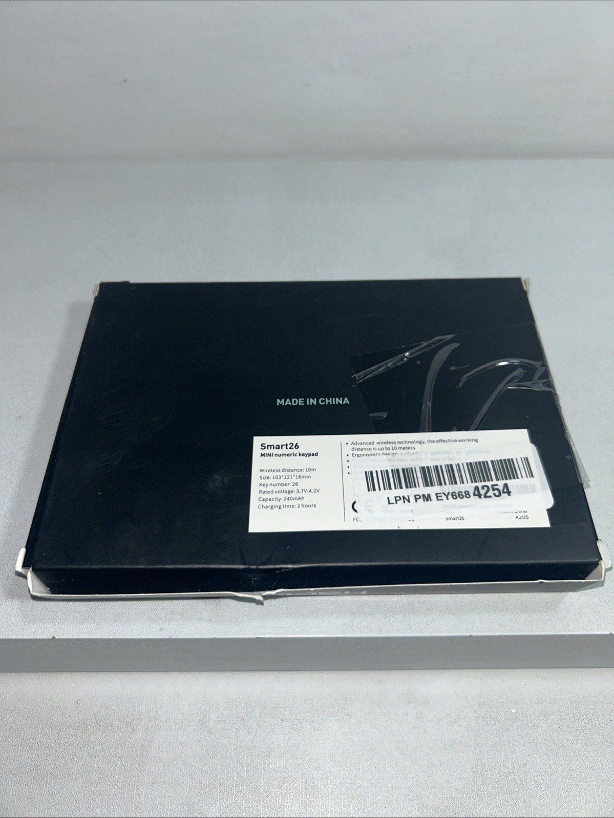 New Bluetooth Number Pad Wireless Numeric Keypad, 26 Keys Damaged Box 