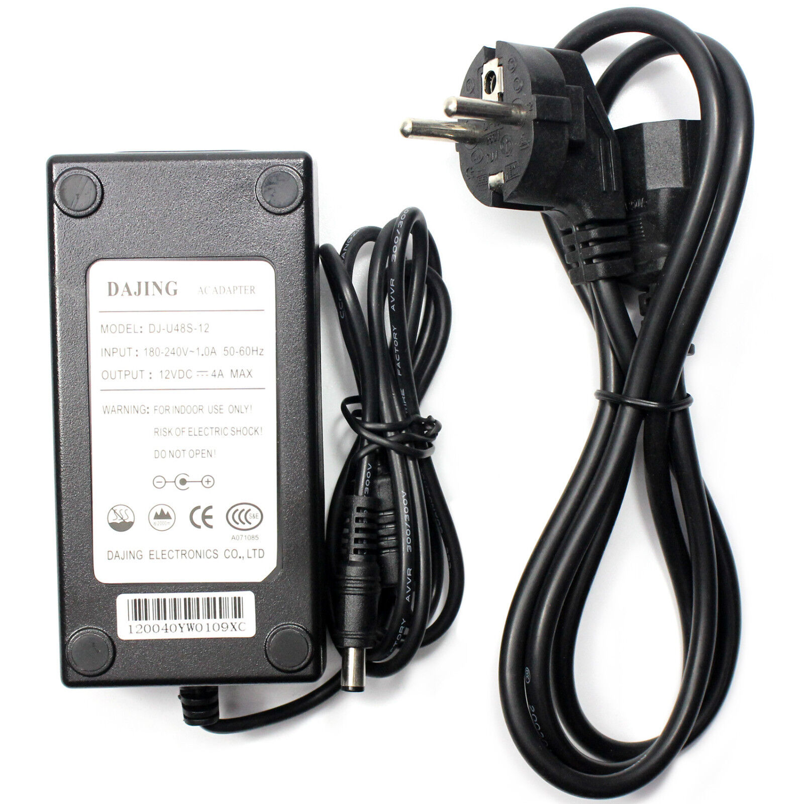Power Supply 12VDC 4A 48W AC Power Adapter for LCD Monitor
