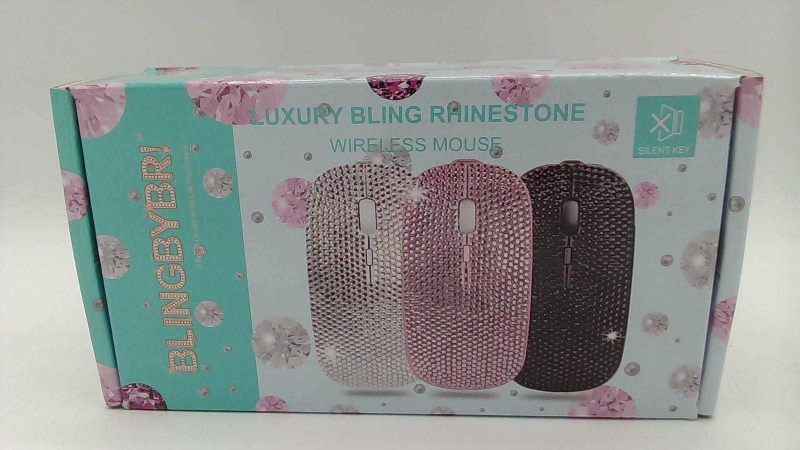 Luxury Bling Rechargeable Wireless Mouse With Rhinestone, Bright Gold Blingbybri