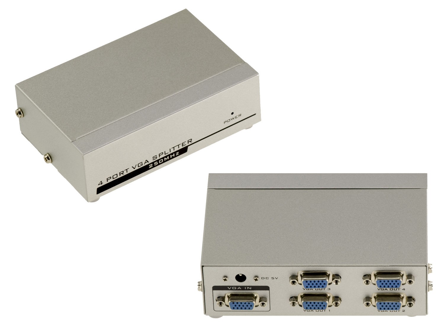 Splitter VGA 4 Ports 250MHz Image From A PC To 4 Screens
