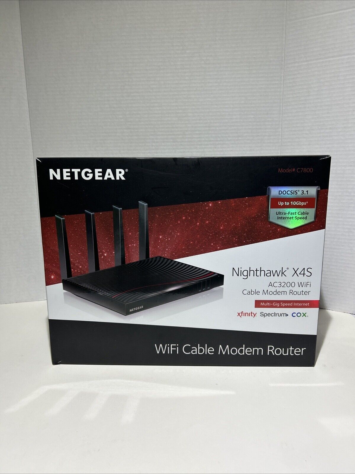 NETGEAR Nighthawk AC3200 Wi-Fi Router with DOCSIS 3.1 Cable Modem C7800 No Cord