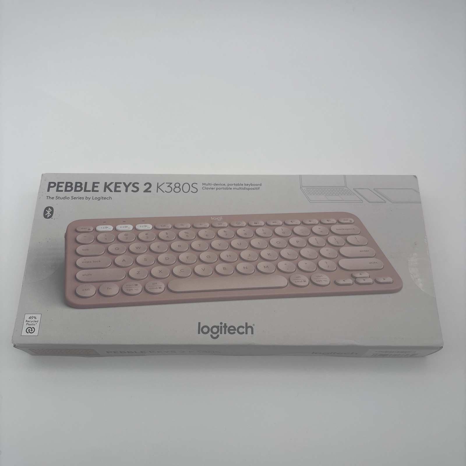 Logitech Pebble Keys 2 K380s Keyboard, Bluetooth, Wireless Rose slim & portable