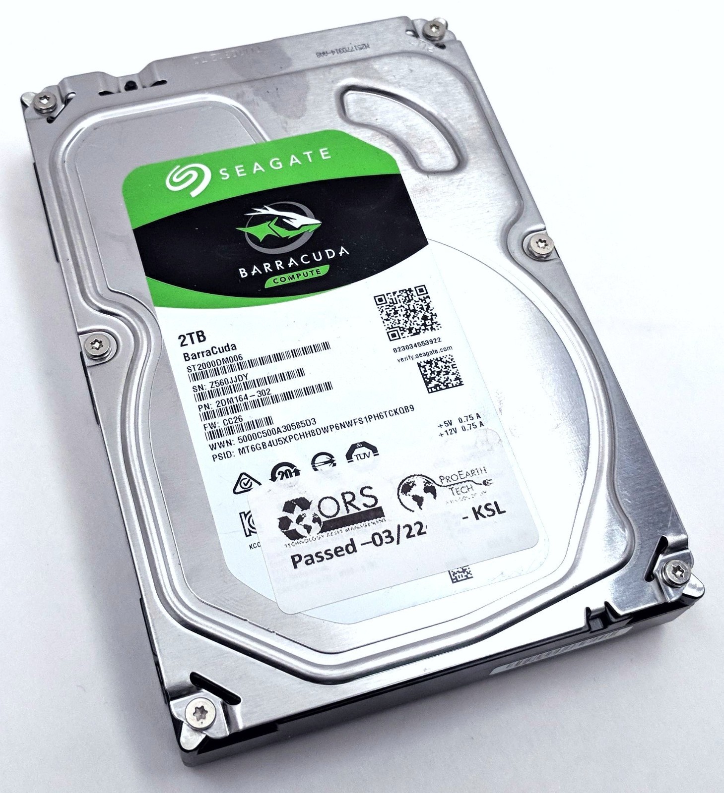 Seagate Barracuda 2TB 7200RPM 64MB Cache SATA III 3.5" Hard Drive ST2000DM006